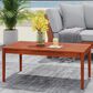 Hearth and Haven Bryan Outdoor Slatted Wood Coffee Table in Mahogany, , large
