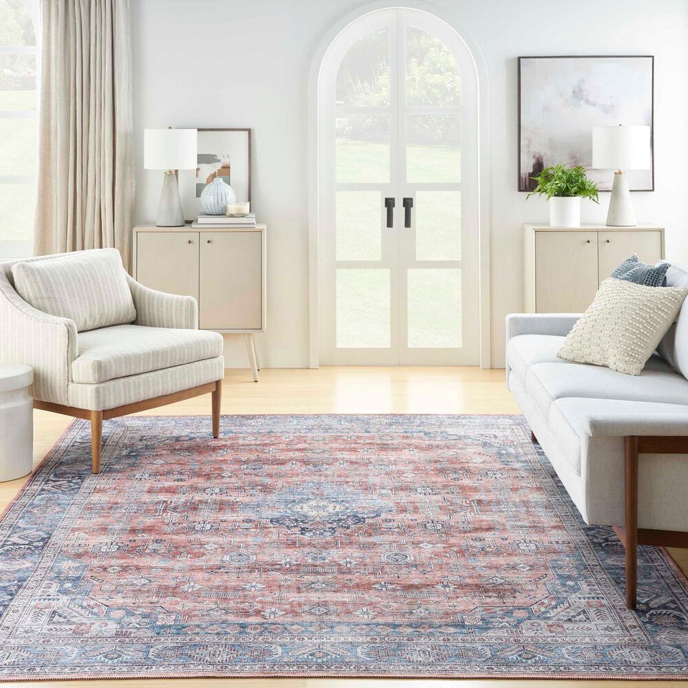 Nourison Grand Washables 7&#39;10&quot; x 9&#39;10&quot; Blue and Multicolor Area Rug, , large