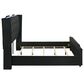 Pacific Landing Lorient King Upholstered Wingback Bed in Black, , large