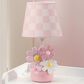 Lambs and Ivy Daisy Dreams Hand-Painted Floral Lamp with Shade and LED Bulb in Pink and White, , large
