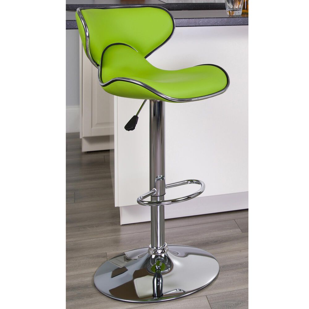 Flash Furniture Cozy Adjustable Barstool in Green, , large