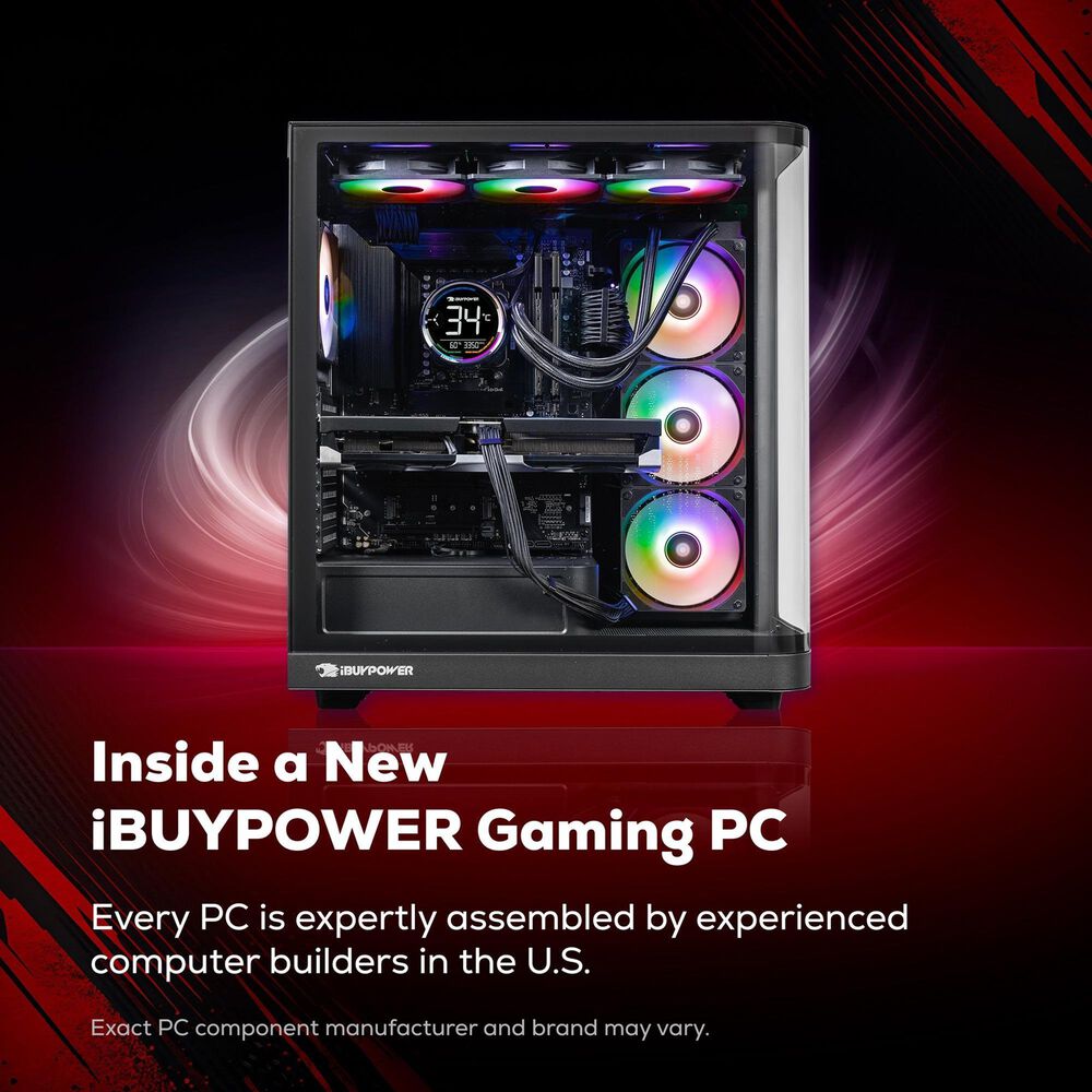 iBUYPOWER Trace Gaming Desktop PC | AMD Ryzen 7 9800X3D - 32GB RAM - AMD Radeon RX 9070XT Graphics - 2TB SSD in Black, , large