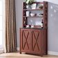 Furniture of America Plummer Kitchen Cabinet in Vintage Walnut, , large