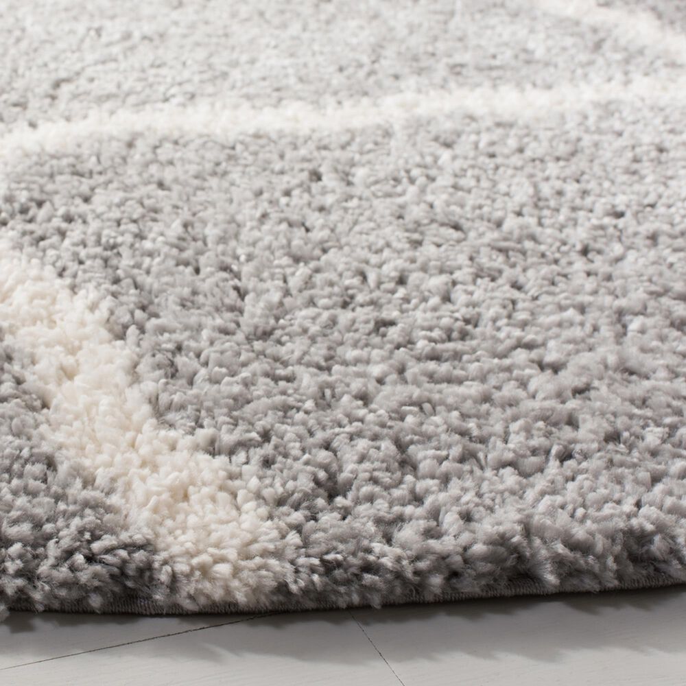 Safavieh Parma Shag PMA521G 6&#39;7&quot; Round Grey and Cream Area Rug, , large