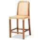Baxton Studio Caspia Counter Stool in Walnut Brown, , large