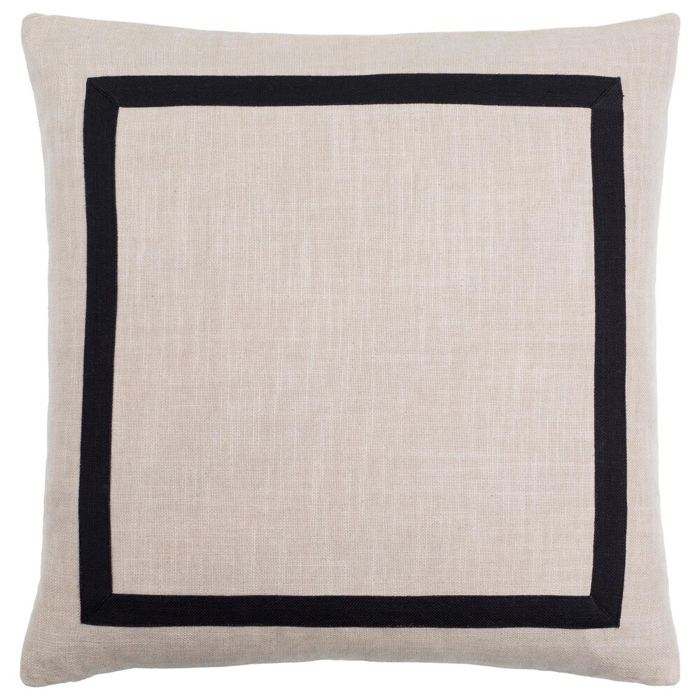 Surya Ritzy 20" x 20" Throw Pillow in Black and Beige, , large