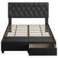 Accent  Verona Queen Upholstered Storage Bed in Black, , large