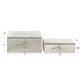 Maple and Jade 2-Piece Handmade Cowhide Decorative Box Set with Leather Loop Closure in Gray and White, , large