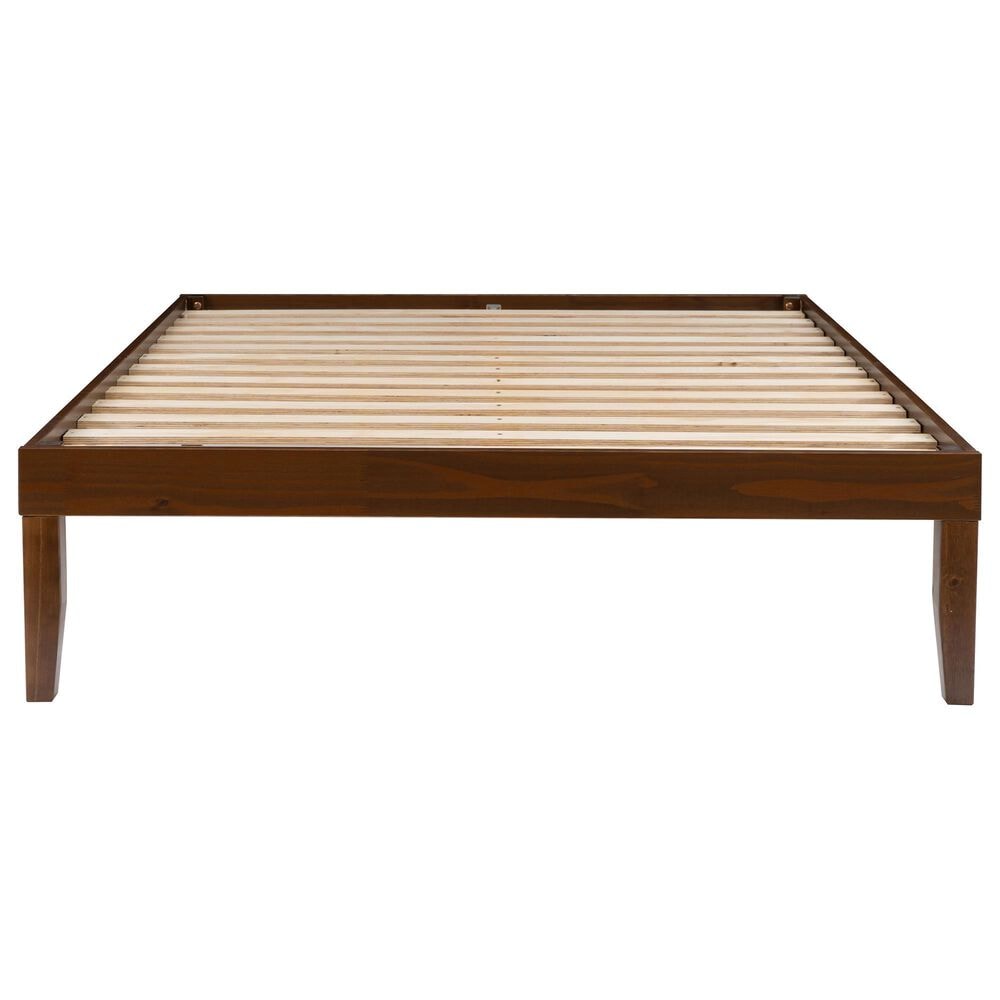 Linon Home Decor Polly Full Platform Bed in Rich Walnut, , large