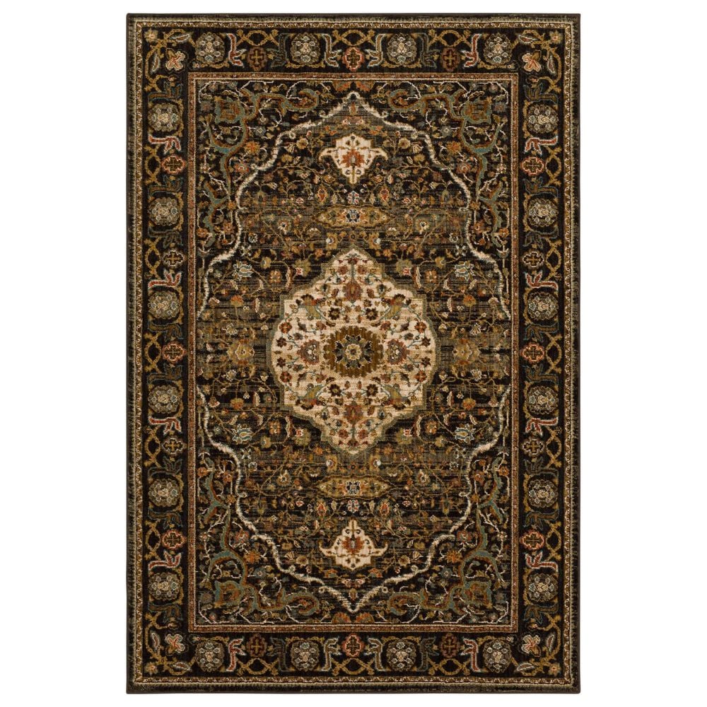 Karastan Spice Market Petra Charcoal 12" x 15" Area Rug, , large
