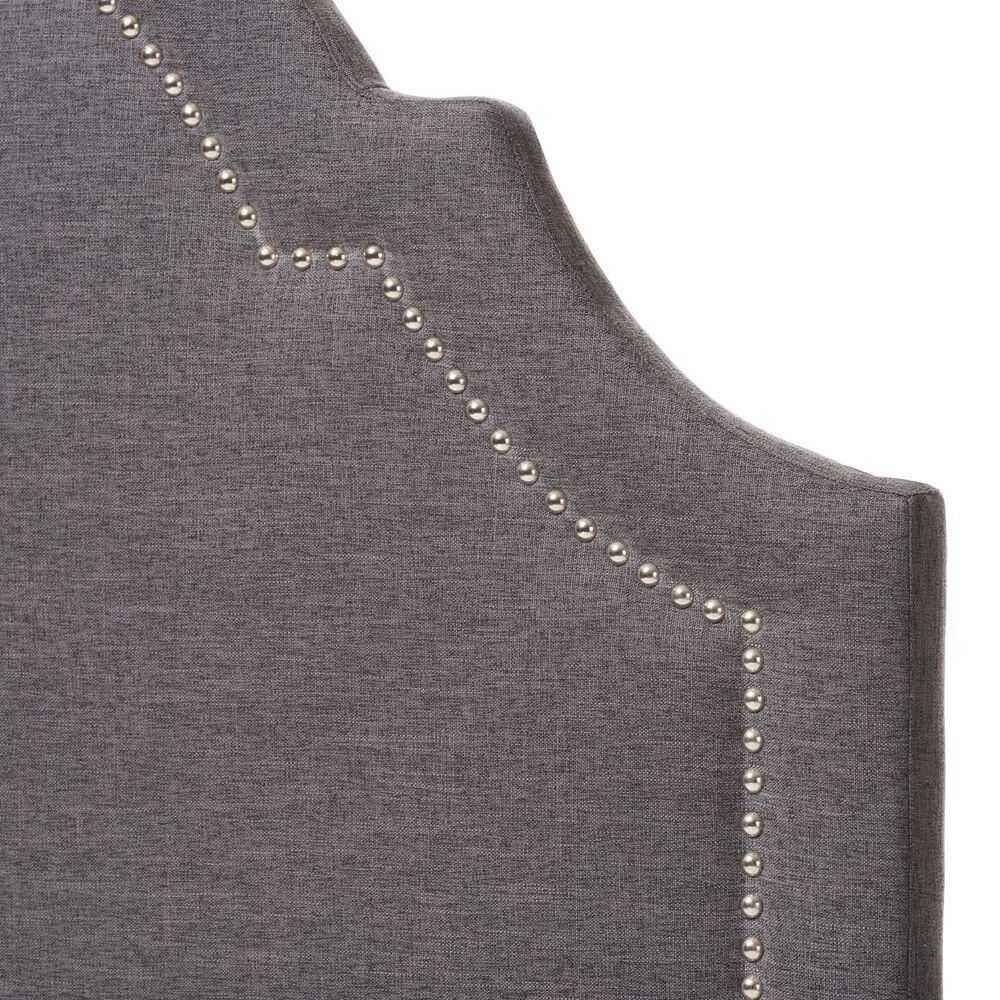 Baxton Studio Rita Twin Upholstered Panel Headboard in Dark Grey, , large