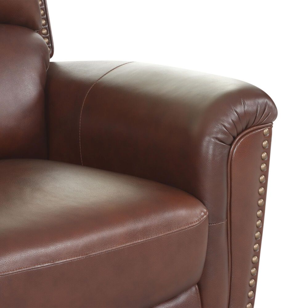 Chateau d'Ax 3-Piece Stationary Leather Living Room Set with Recliner in Red Brown, , large