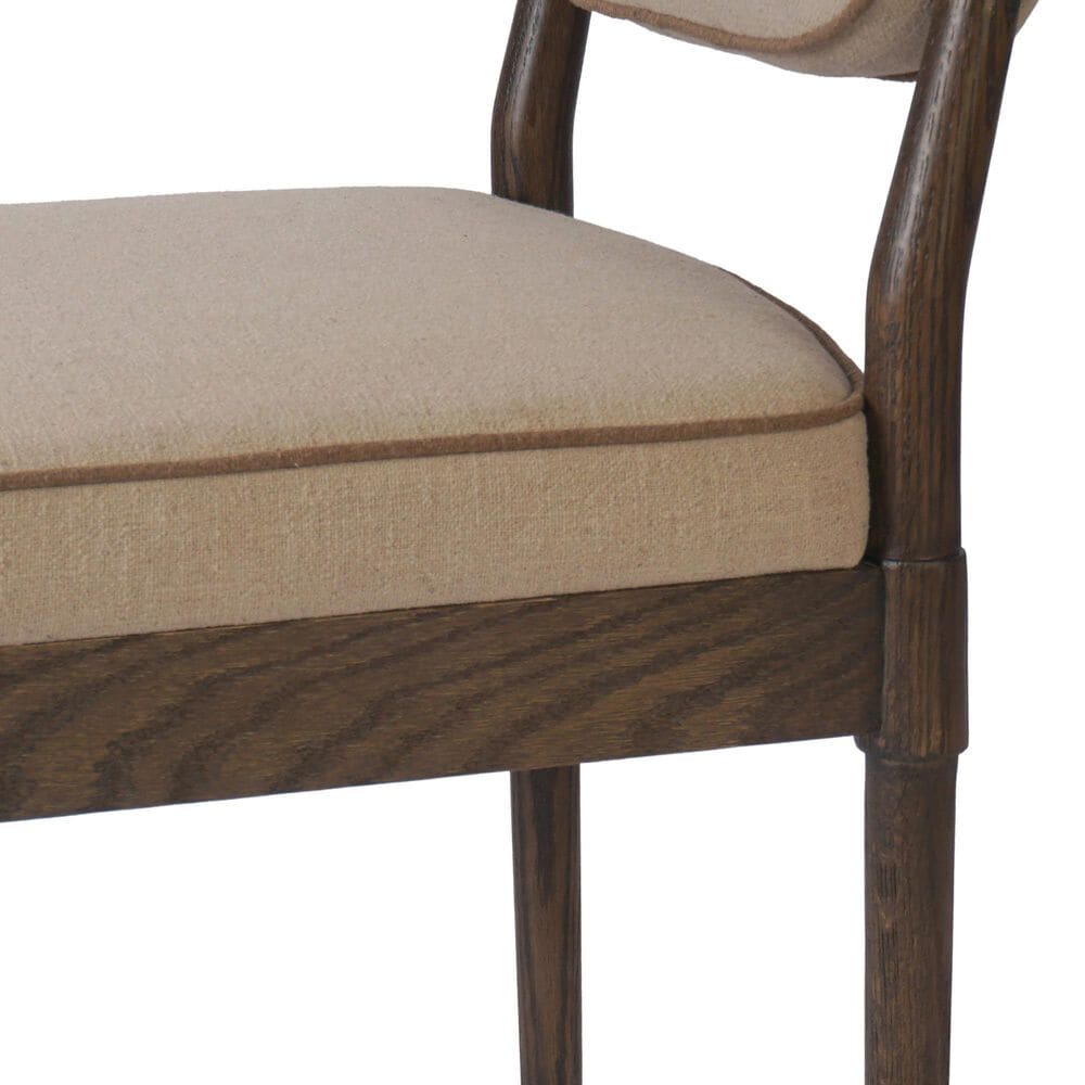 Four Hands Esther Side Chair with Antwerp Taupe Cushion in Brown Oak, , large