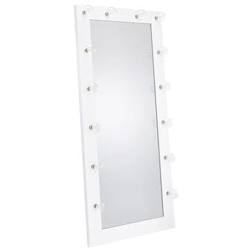 Coaster Zayan LED Lighting Floor Mirror in White Gloss (Box 1), , large