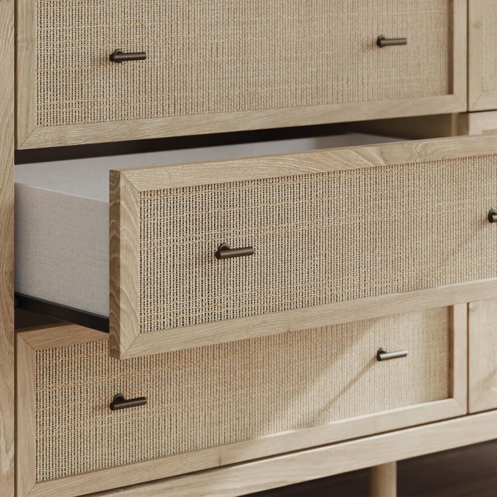 Ashley Cielden 6-Drawer Dresser and Mirror in Tan, , large