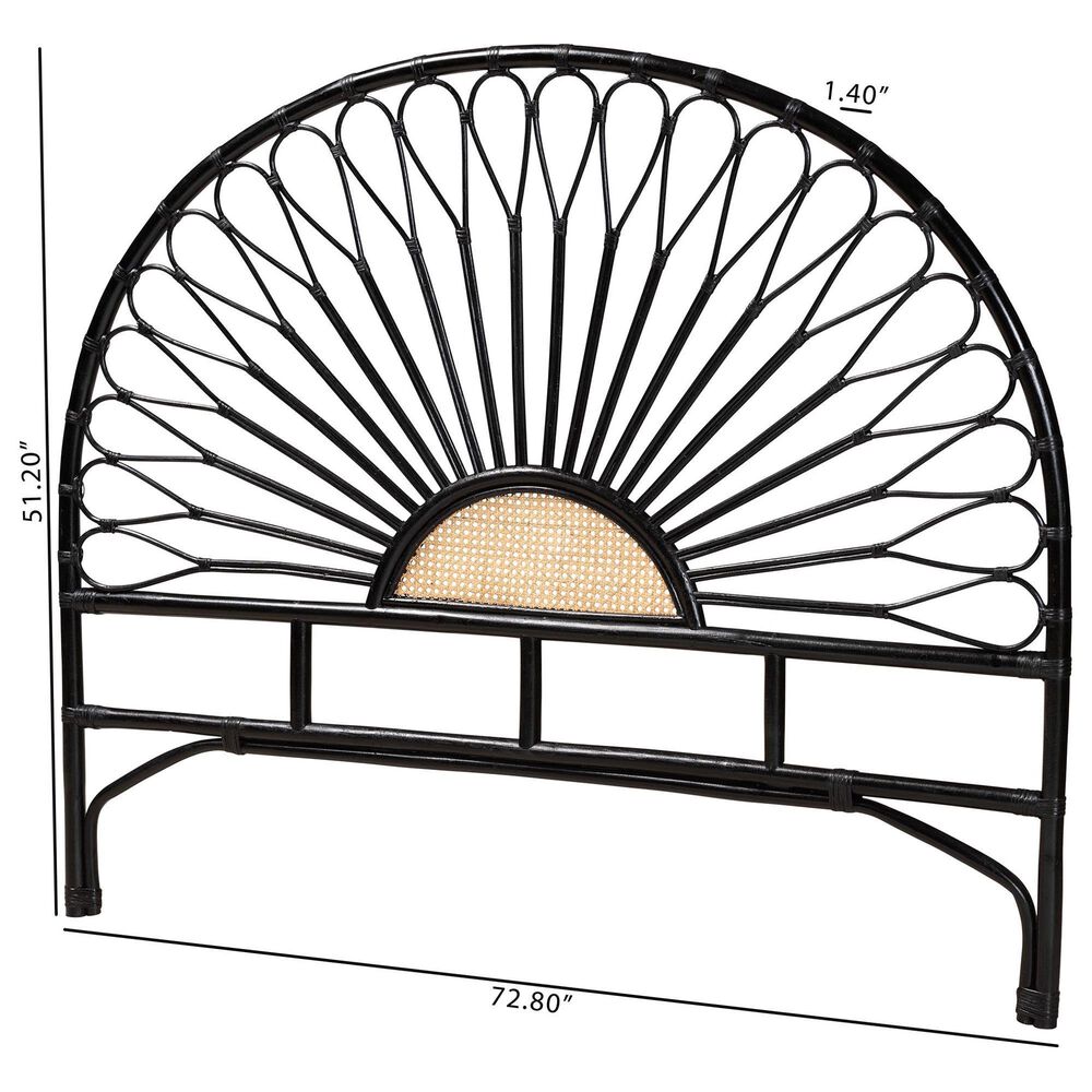 Baxton Studio Perenna King Standalone Headboard in Black and Natural Brown, , large