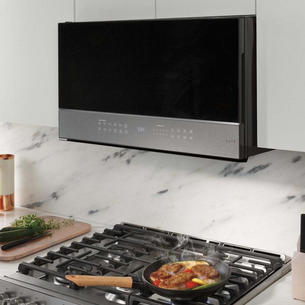 Cafe 2.1 Cu. Ft. Smart Over-the-Range Microwave Oven in Platinum, , large