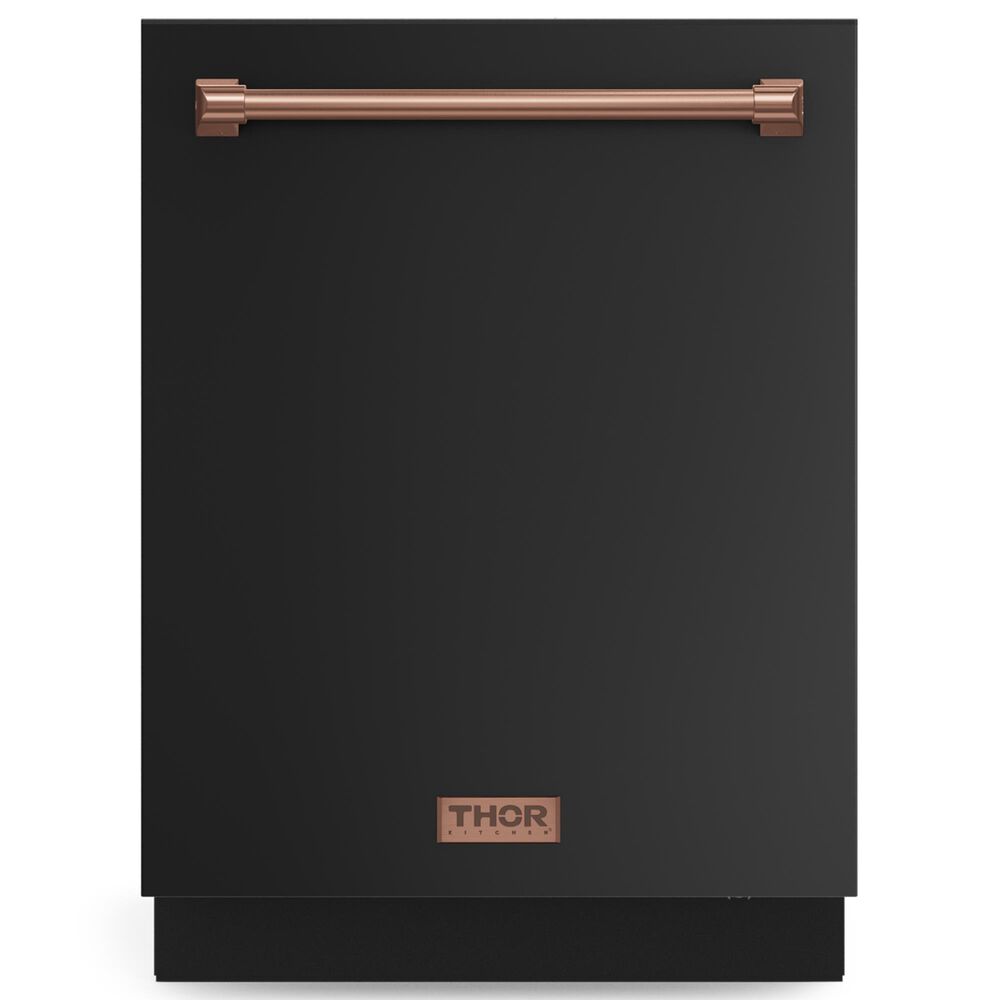 THOR KITCHEN Gordon Ramsay 24" Built-In Dishwasher with Rose Gold Handle Kit in Matte Black, , large