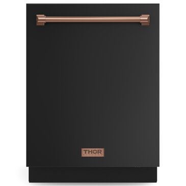 THOR KITCHEN Gordon Ramsay 24" Built-In Dishwasher with Rose Gold Handle Kit in Matte Black, , large