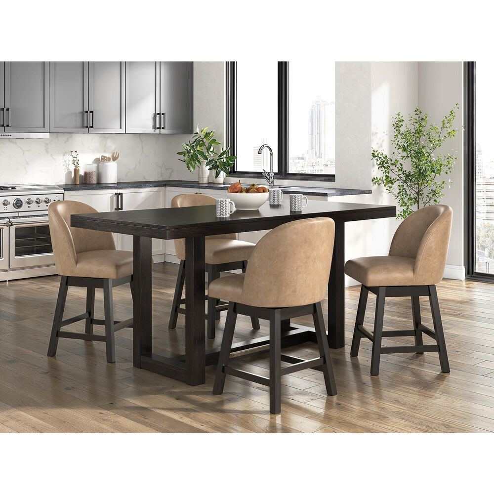 Ashley Neymorton 24.13" Swivel Counter Stool in Dark Grayish Brown, , large