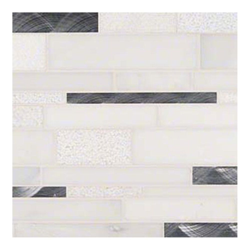 MS International Moderno Blanco 12" x 18" Glass and Stone Mosaic Sheet, , large
