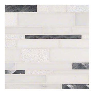 MS International Moderno Blanco 12" x 18" Glass and Stone Mosaic Sheet, , large