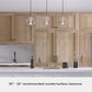 Hunter Saddle Creek 3-Light Linear Pendant Cluster with Clear Seeded Shade in Brushed Nickel, , large