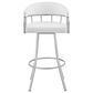 Blue River Valerie 30" Swivel Barstool with White Cushion in Silver, , large