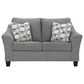 Ashley Mathonia Stationary Sofa and Loveseat Set in Smoke, , large