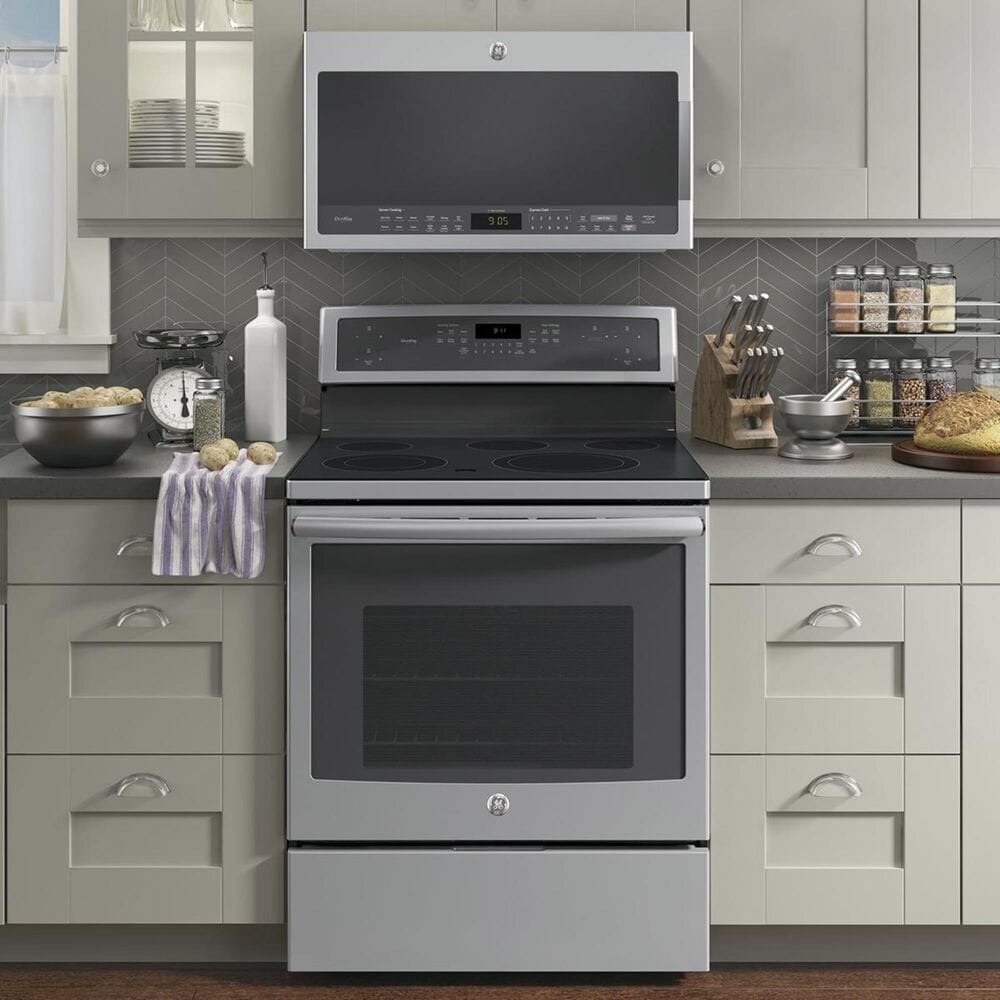 GE Profile 2.1 Cu. Ft. Over the Range Microwave with Sensor in Stainless Steel, , large