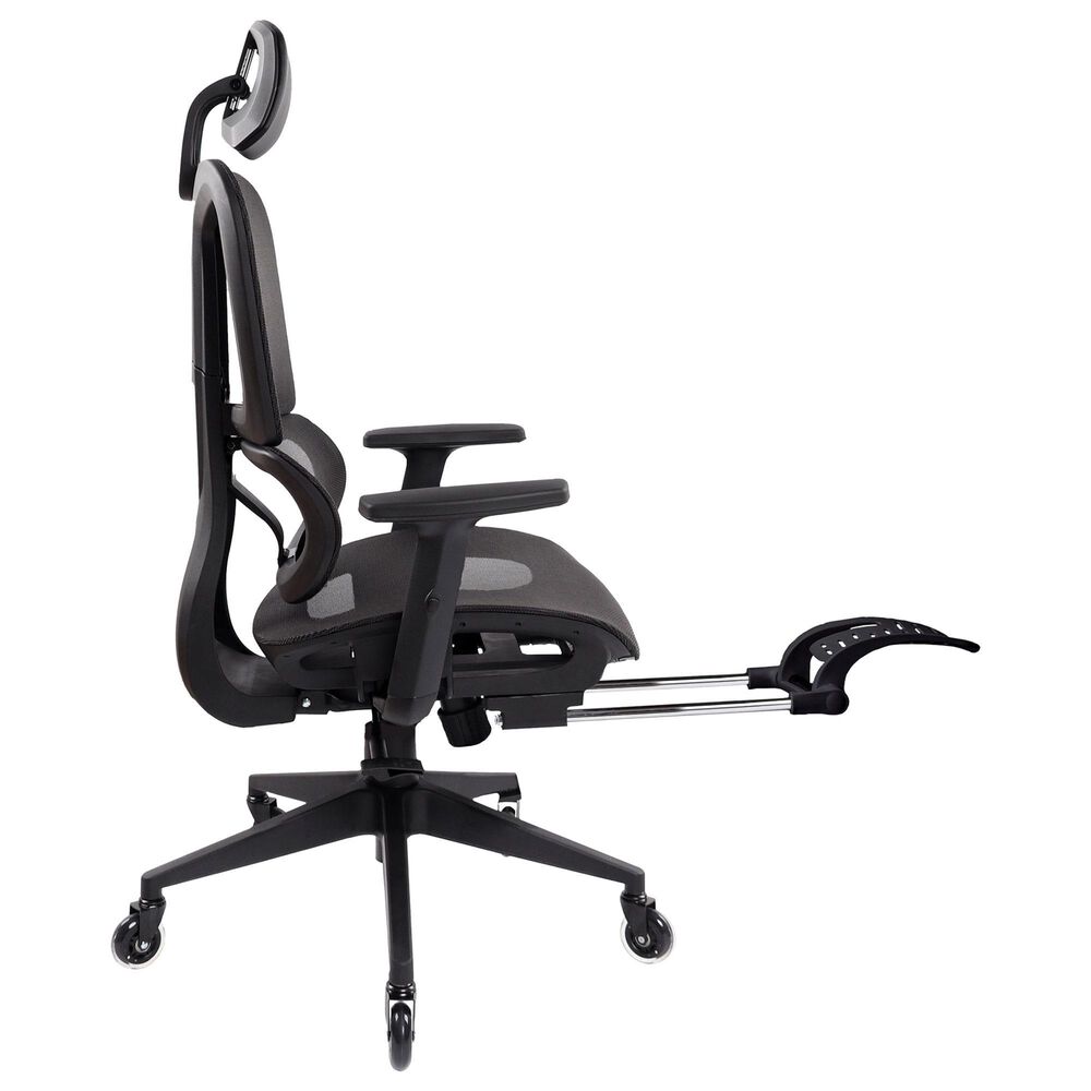 Rta Products Llc Ultimate Reclining Ergonomic Mesh Office Chair with Lumbar Support and Footrest in Black, , large