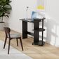 HOMLUX Compact Computer Desk with 3 Side Storage Shelves in Americano and Black, , large