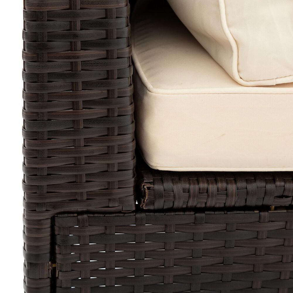 HOMLUX 5 Pieces All-Weather Brown PE Rattan Wicker Sofa Set in Beige, , large