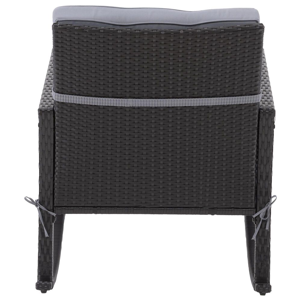 CorLiving Parksville Patio Rocking Chair in Black/Ash Gray, , large