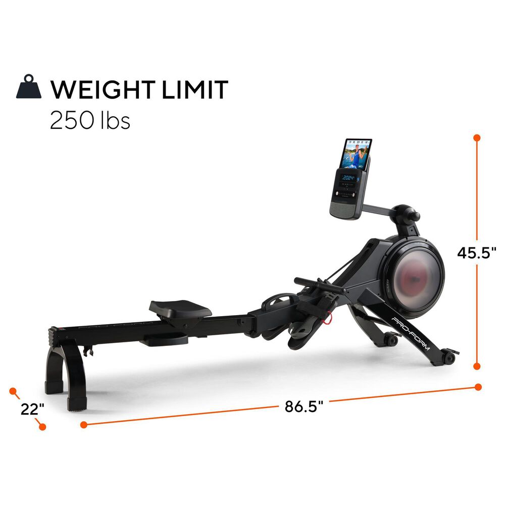 ProForm Trainer 500 Rower with 5&quot; Display, Built-in Tablet Holder and SpaceSaver Design in Black, , large