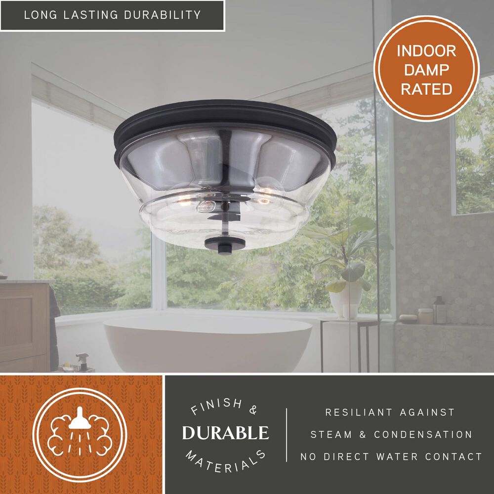 Vaxcel Toledo 2-Light Flush Mount in Matte Black, , large