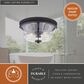 Vaxcel Toledo 2-Light Flush Mount in Matte Black, , large