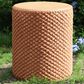 Hearth and Haven Evie Outdoor Round Side Table with Basket Weave Pattern in Brown, , large