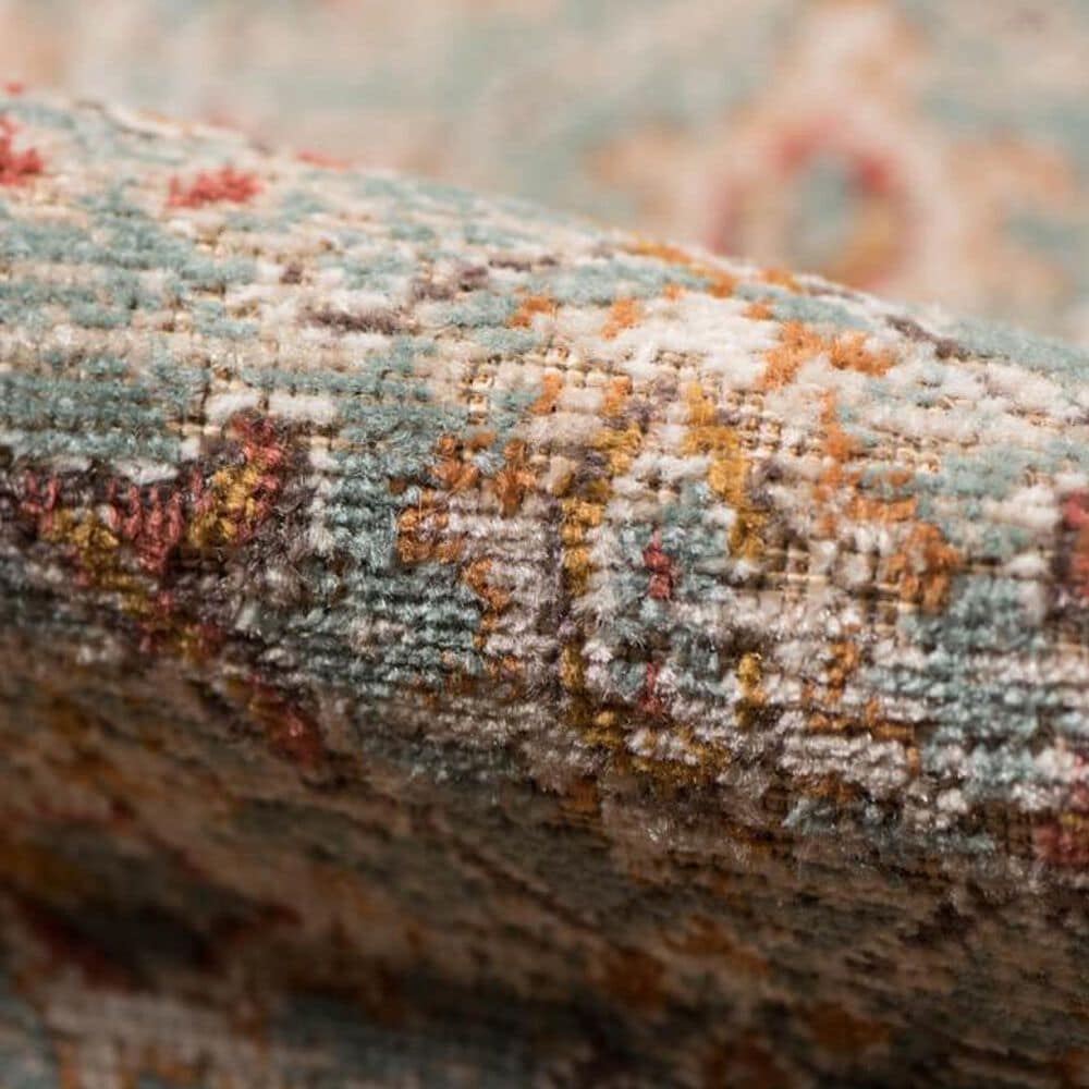 Amer Rugs Eternal 2&#39;7&quot; x 7&#39;6&quot; Teal and Gold Runner, , large