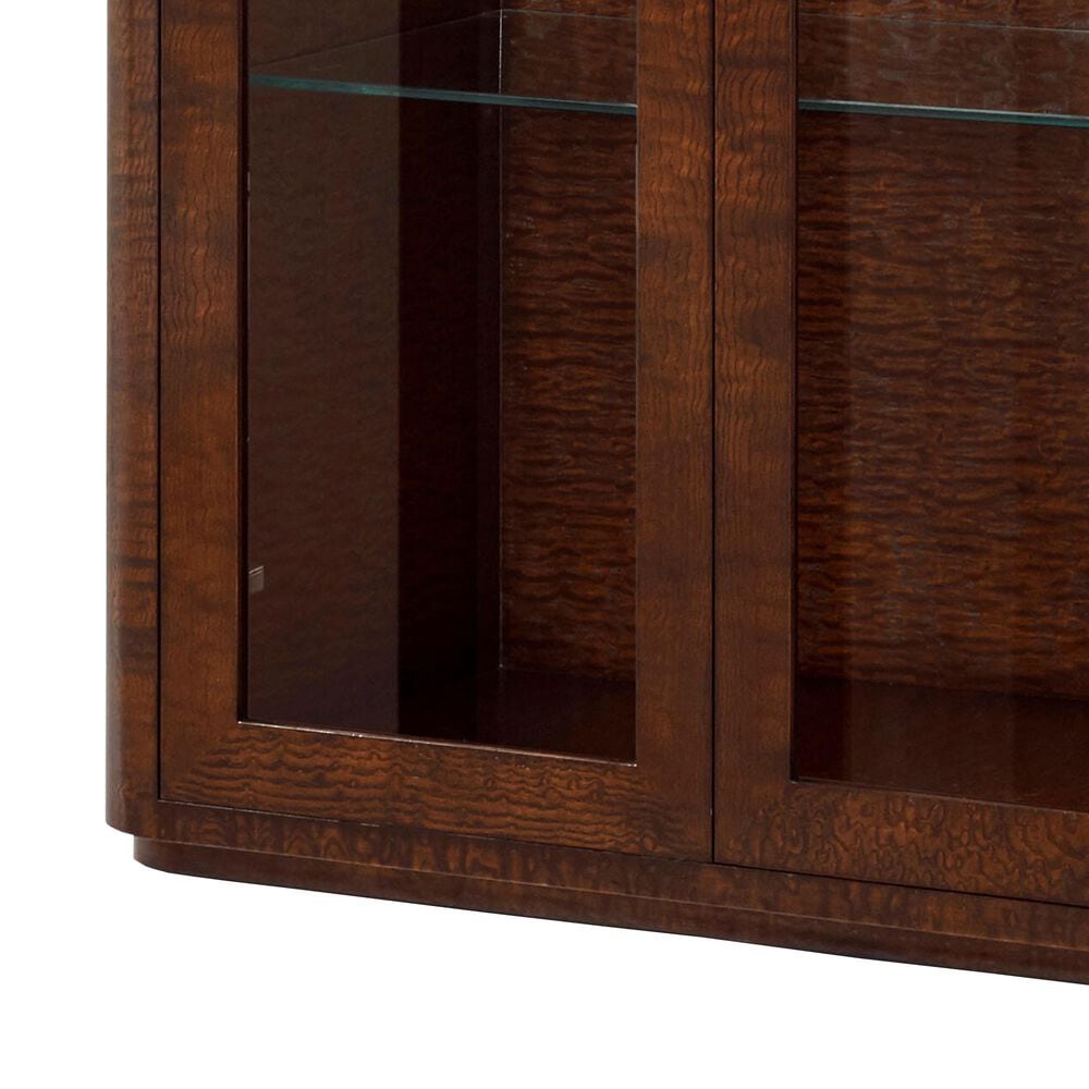 Theodore Alexander Kesden Curio Cabinet in Pyramid Brown and Satin Brass, , large