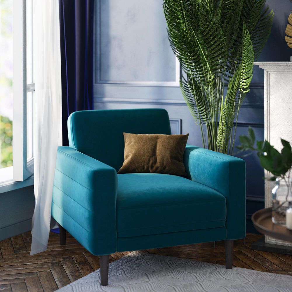 37B Chair in Teal Velvet, , large