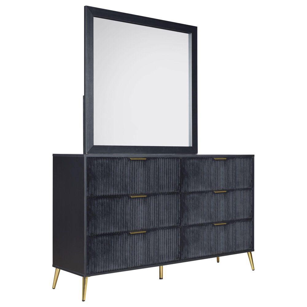 New Heritage Design Kailani 4-Piece Queen Bedroom Set in Black and Gold, , large