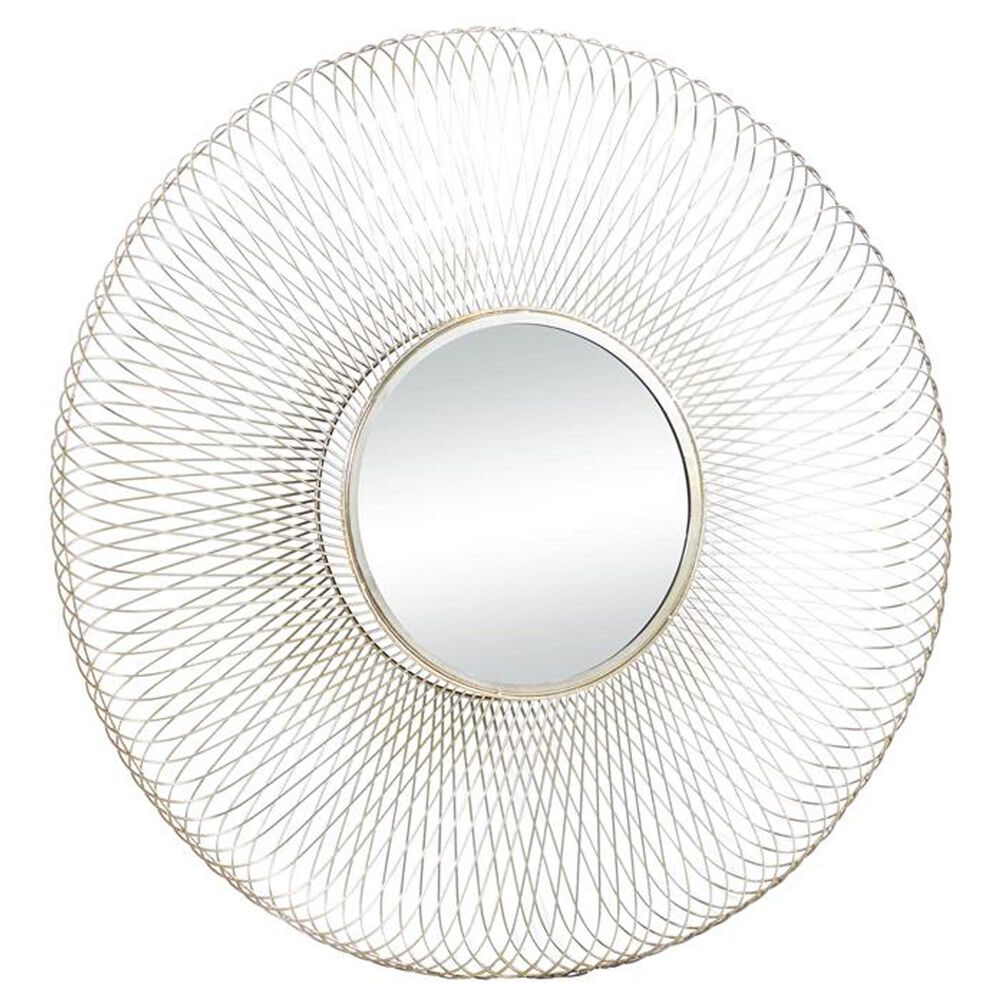 Maple and Jade Modern Metal Wall Mirror in Gold, , large