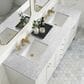 James Martin Vanities Chicago 72" Double Bathroom Vanity in Glossy White with 3 cm Carrara White Marble Top and Rectangular Sinks, , large