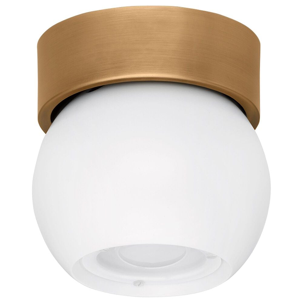 Troy Lighting Odin 1-Light Flush Mount in Patina Brass and Soft White, , large