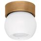 Troy Lighting Odin 1-Light Flush Mount in Patina Brass and Soft White, , large