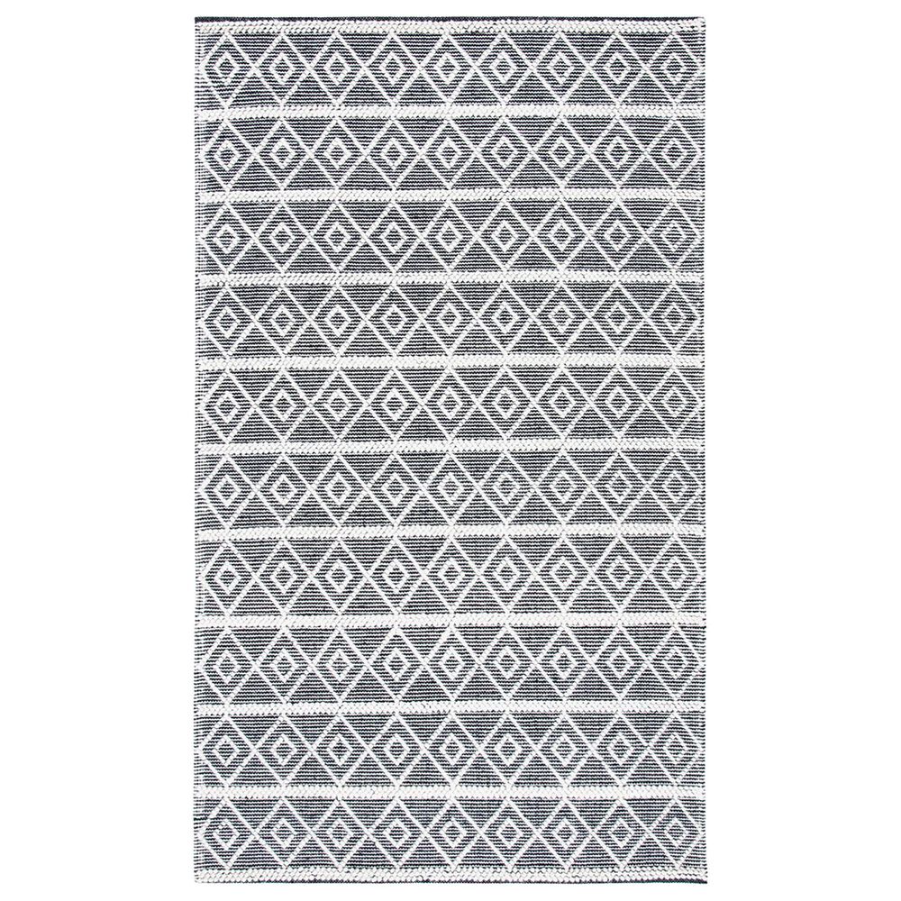 Safavieh Montauk Collection MTK614A Handmade Cotton Area Rug Black Ivory 8' x 10' 