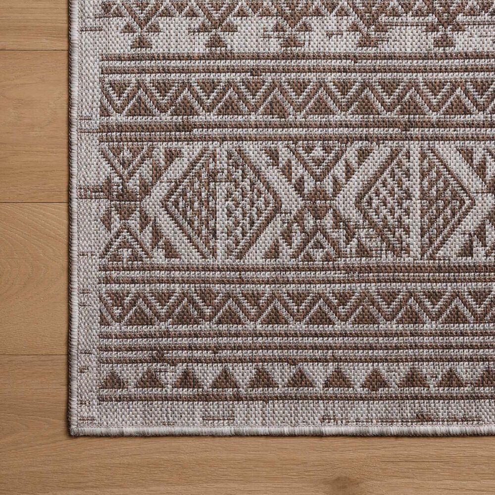 Loloi Easton Coffee and Dove 6&#39;7&quot; x 9&#39;4&quot; Indoor/Outdoor Area Rug, , large