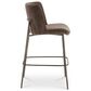 Moe"s Home Collection Early Barstool with Dark Brown Upholstery in Blackened Bronze, , large