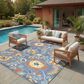 Other Aloha Blue and Rose 9" x 12" Indoor/Outdoor Area Rug, , large